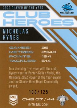 2023 NRL Traders Titanium - Club Heroes Bronze #CHB07 Nicholas Hynes Back